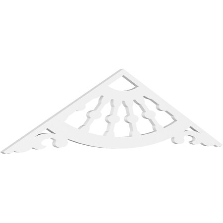 Ekena Millwork Pitch Wagon Wheel Architectural Grade PVC Gable Pediment, 72"W x 18"H x 1"P (6/12) GPP072X018X100WAG